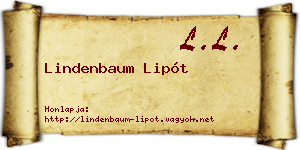 Lindenbaum Lipót névjegykártya